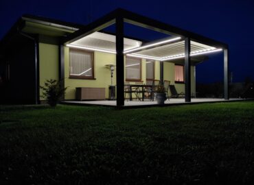 Hliníkové pergoly se stahovací střechou - realizace