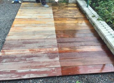dřevěná terasa po natření olejem. 1