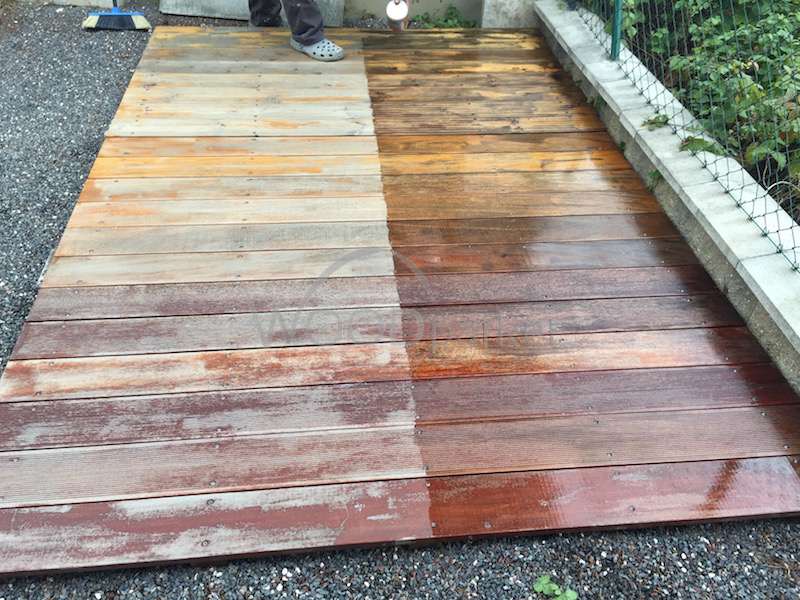 dřevěná terasa po natření olejem. 1